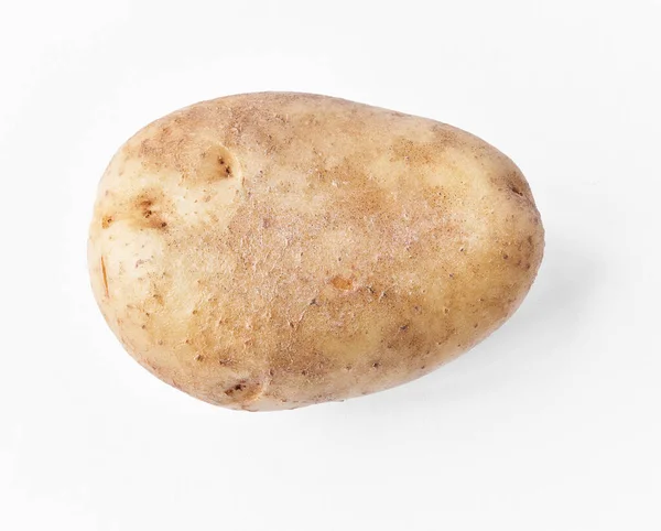 Beyaz Bir Arka Plan Üzerinde Izole Tek Patates — Stok fotoğraf