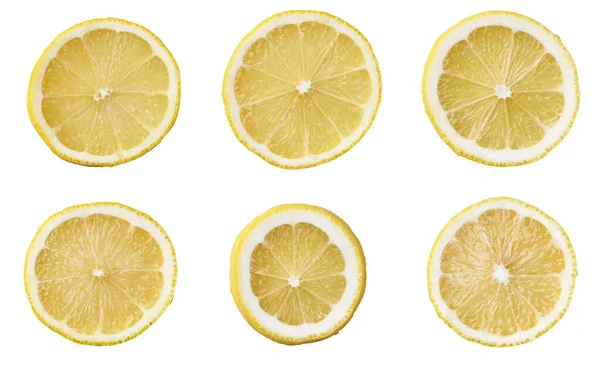 Шматочки Лимона Ізольовані Білому Тлі — стокове фото