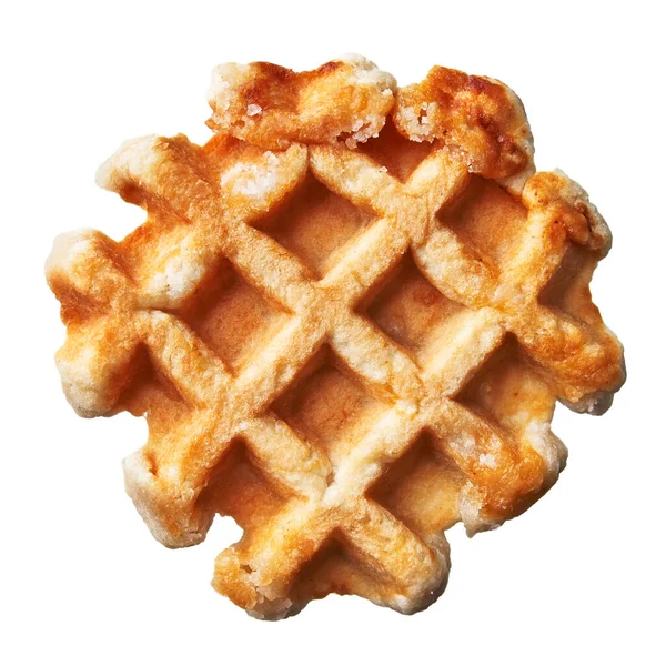 Única Waffle Delicioso Isolado Sobre Fundo Branco — Fotografia de Stock