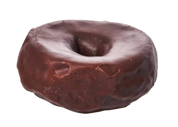 Solo Delicioso Donut Chocolate Aislado Sobre Fondo Blanco — Foto de Stock