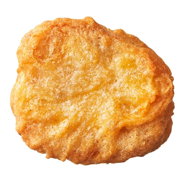 Single Chicken Nugget Isoliert Auf Weißem Hintergrund — Stockfoto