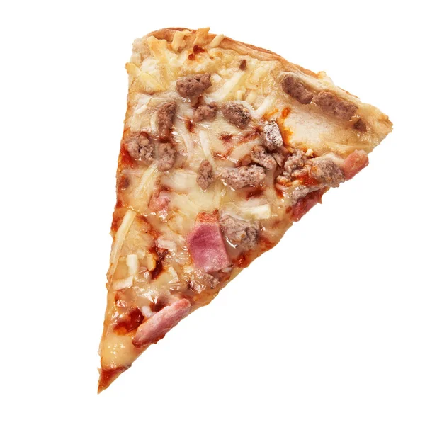  Beyaz arka planda izole edilmiş ızgara İtalyan pizzası.