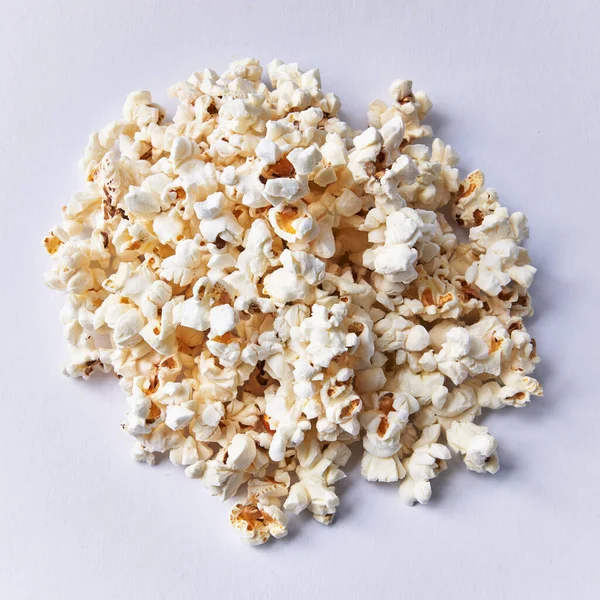 Branco Popcorn Salati Isolati Fondo Bianco — Foto Stock