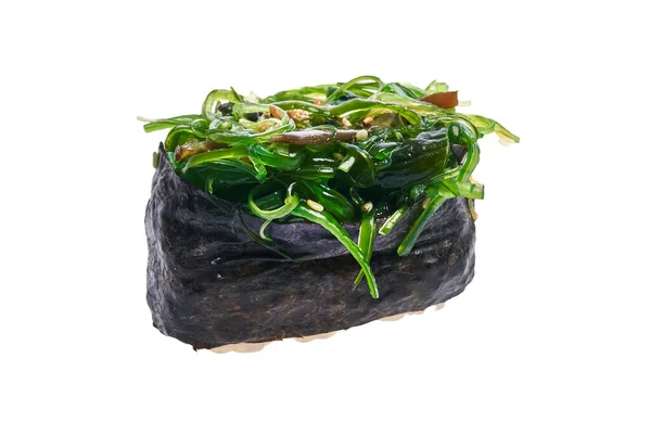 Single Wakame Gunkan Sushi Isolated White Background — Stock Fotó