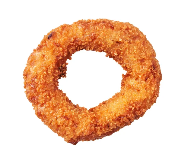 Single Breaded Onion Ring Isolated White Background — Stock Photo, Image