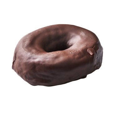  Beyaz arka planda izole edilmiş tek lezzetli çikolatalı çörek.