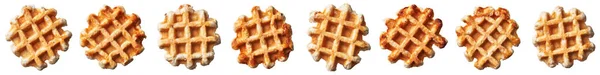 Bando Waffles Deliciosos Isolados Sobre Fundo Branco — Fotografia de Stock