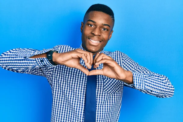 Young African American Man Wearing Business Shirt Tie Smiling Love — Fotografia de Stock