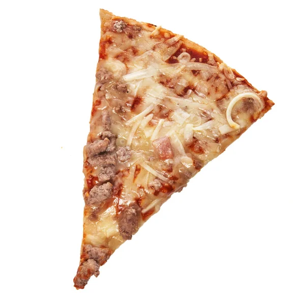Slice Barbecue Italian Pizza Isolated White Background — Stock Photo, Image