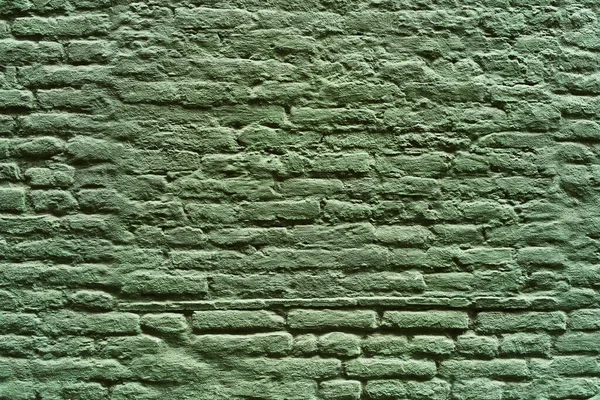 Поверхность Стен Окрашенного Зеленого Кирпича — стоковое фото