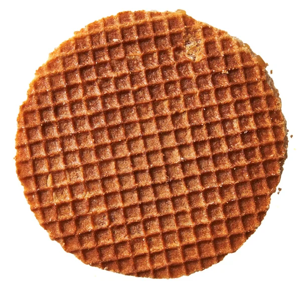 Única Waffle Delicioso Isolado Sobre Fundo Branco — Fotografia de Stock