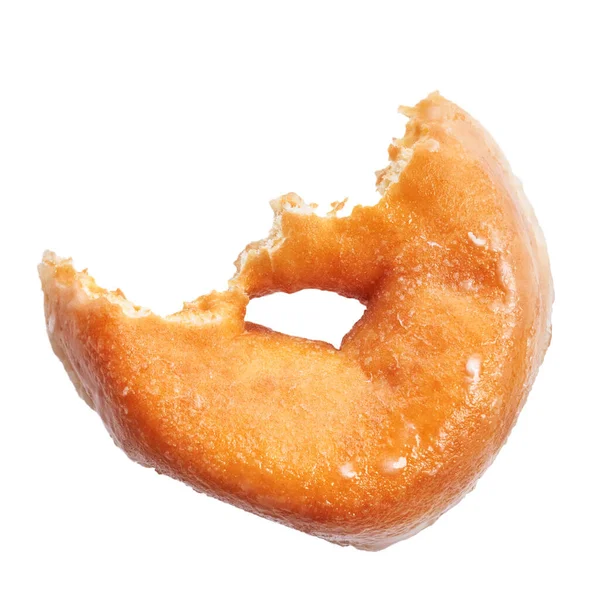  Beyaz arkaplan üzerinde izole edilmiş ısırılmış donut