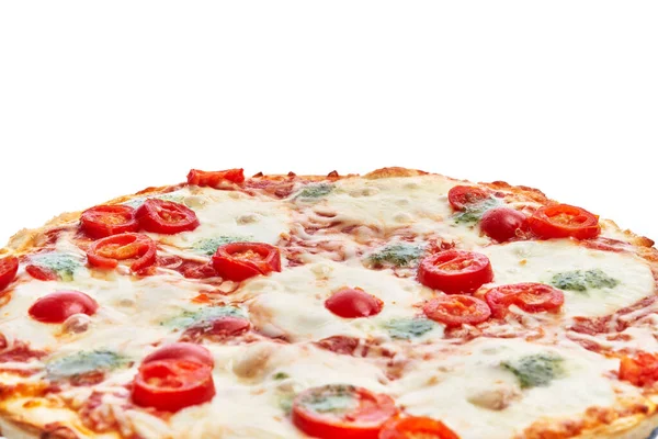 카프리스 이탈리아 피자는 배경에 분리되어 — 스톡 사진