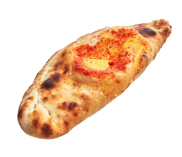 Pizza Italiana Calzone Aislada Sobre Fondo Blanco — Foto de Stock