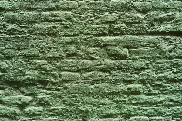Boyanmış Yeşil Tuğla Duvar Yüzey Arkaplanı — Stok fotoğraf