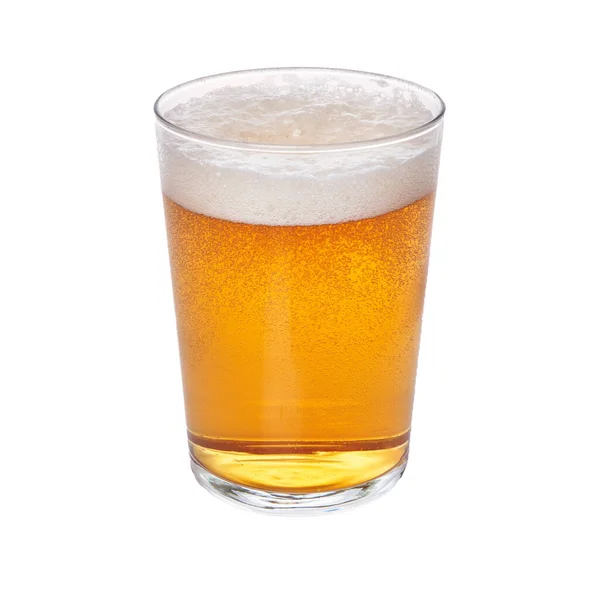 Een Glas Bier Geïsoleerd Witte Achtergrond — Stockfoto