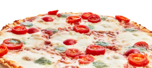 Single Caprese Italian Pizza Isolated White Background — Stock Photo, Image
