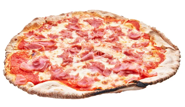 하나의 프로슈 이탈리아 피자는 배경에 분리되어 — 스톡 사진