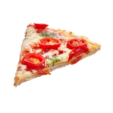  Beyaz arka planda izole edilmiş Caprese İtalyan pizzası.
