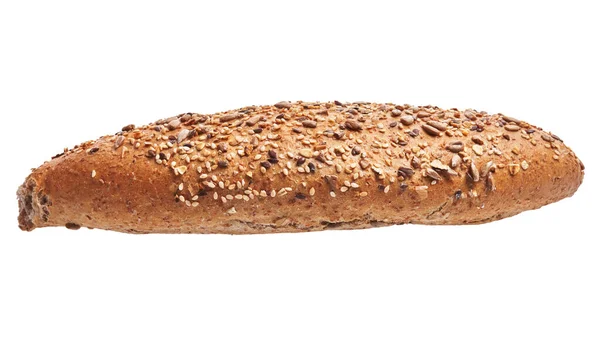 白の隔離された背景に単一のシリアル全粒パン — ストック写真