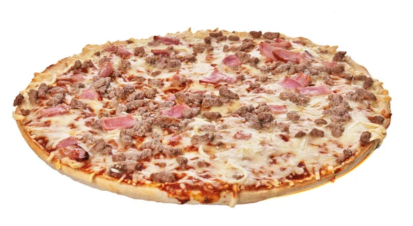 Egyszemélyes Barbecue Olasz Pizza Elszigetelt Fehér Háttér — Stock Fotó