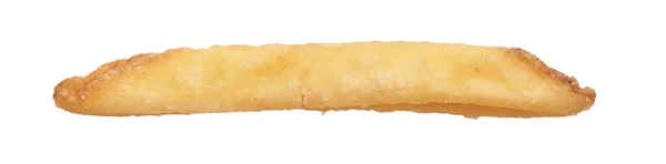 Única Batata Frita Francesa Isolada Sobre Fundo Branco — Fotografia de Stock