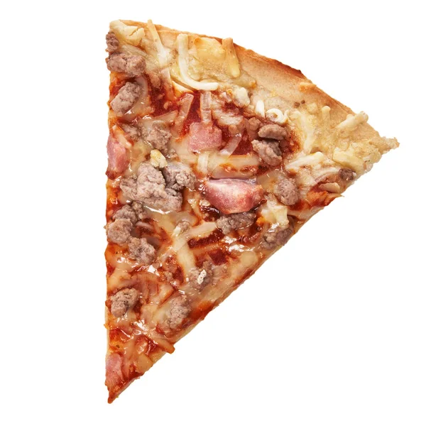 Řez Grilování Italská Pizza Izolované Přes Bílé Pozadí — Stock fotografie