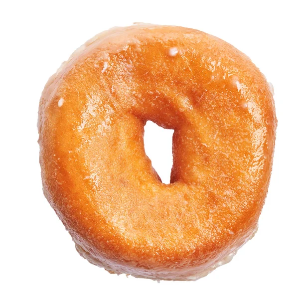 Single Glasierte Donut Isoliert Über Weißem Hintergrund — Stockfoto