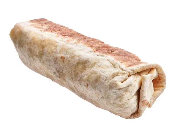 Burrito Mexicain Sur Fond Blanc Isolé — Photo