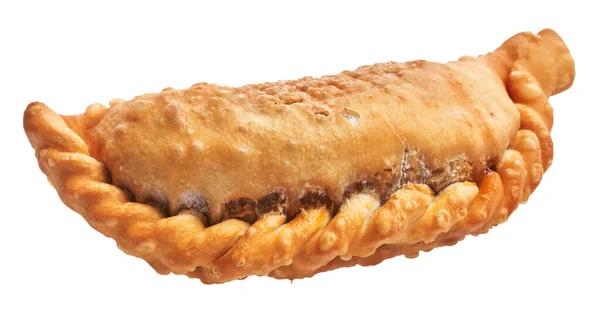 Een Argentijnse Empanada Boven Witte Geïsoleerde Achtergrond — Stockfoto