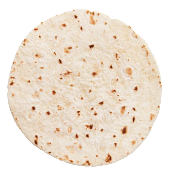 Burrito Mexicano Tortilla Sobre Fundo Isolado Branco — Fotografia de Stock