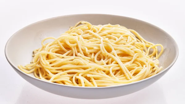 Plate Italian Spaghetti Pasta White Isolated Background — Stock Photo, Image