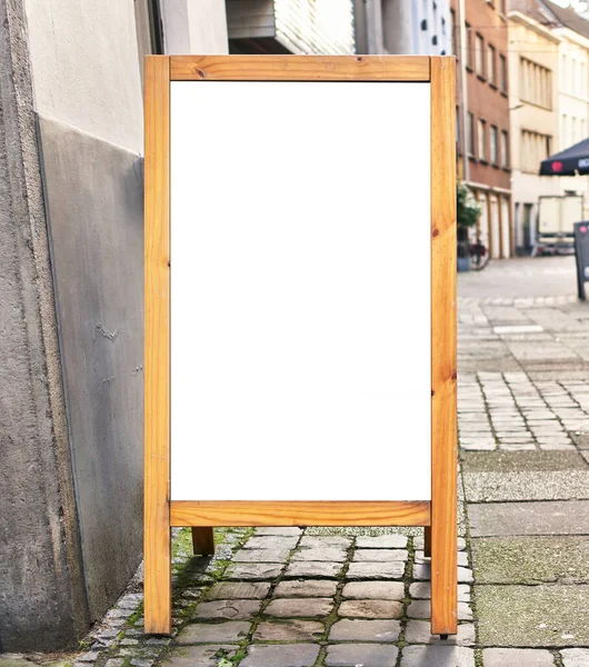 Single Empty Blank Banner Street — Stock fotografie