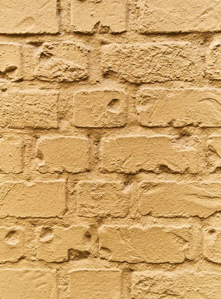 Пофарбований Жовтий Цегляний Фон Стіни — стокове фото