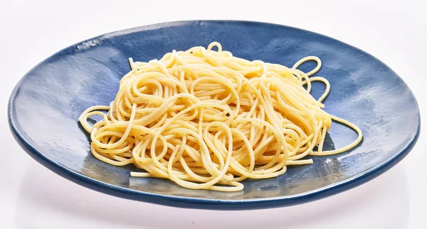 Talíř Italských Špaget Těstoviny Bílém Izolovaném Pozadí — Stock fotografie