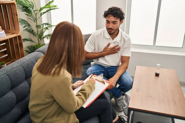 Man Och Kvinna Som Har Psykologi Session Psykologi Center — Stockfoto