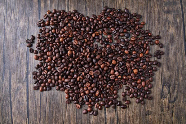 Bunch Coffee Beans Wooden Surface — Stock Photo, Image