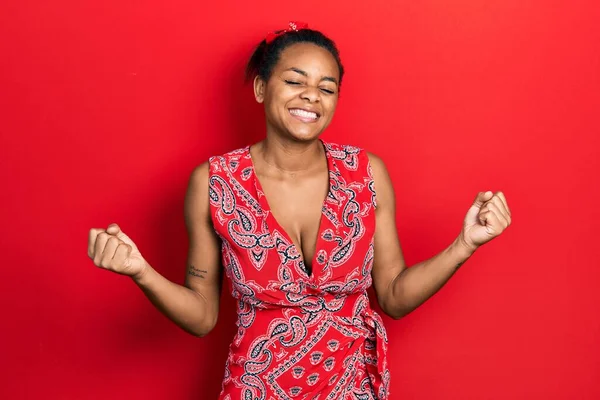 Young African American Girl Wearing Casual Clothes Very Happy Excited — Stock Photo, Image