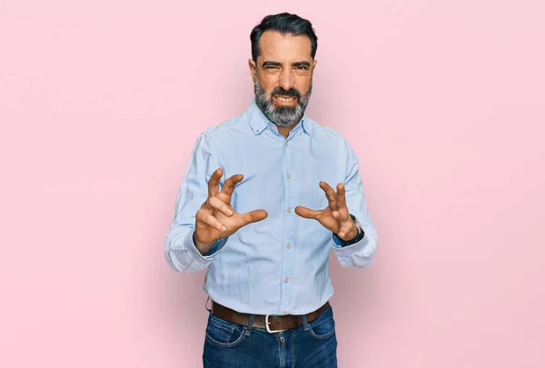 Middle Aged Man Beard Wearing Business Shirt Disgusted Expression Displeased — Stock Photo, Image