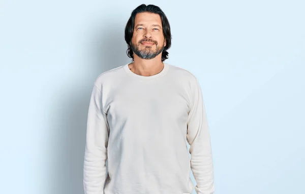 Middle Age Caucasian Man Wearing Casual Clothes Relaxed Serious Expression — Stock Photo, Image