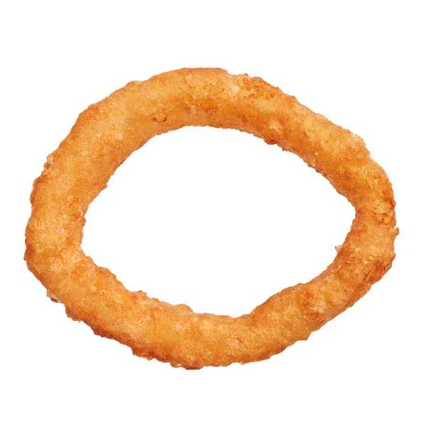 Single Fried Onion Ring White Isolated Background — Stock Photo, Image
