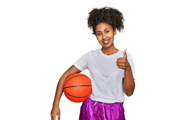 Young African American Girl Playing Baseball Holding Bat Ball Smiling — Photo