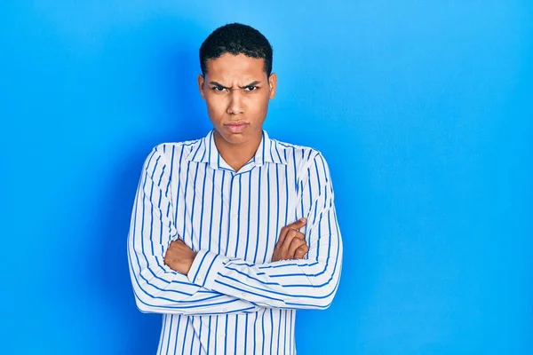Молодий Афроамериканець Одягнений Повсякденний Одяг Скептичний Нервовий Схвалюючи Виразу Обличчя — стокове фото