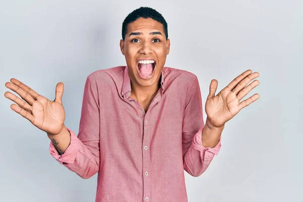 Young African American Guy Wearing Casual Clothes Celebrating Victory Happy — Stock Photo, Image