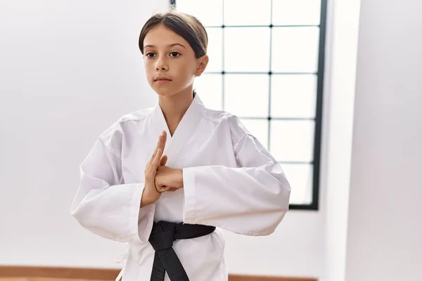 Young Hispanic Girl Doing Martial Arts Training Studio — Stock Photo, Image