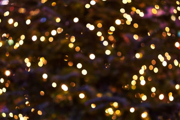 Picture Blurred Lights Christmas Tree Street — Stock Photo, Image