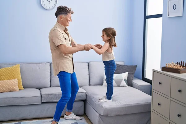 Father Daughter Father Daughter Dancing Home — Stockfoto