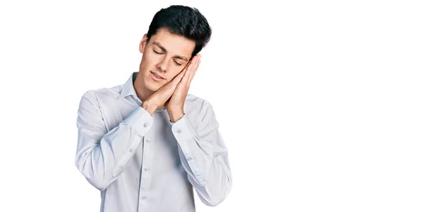 Young Hispanic Business Man Wearing Business Clothes Sleeping Tired Dreaming — Stockfoto