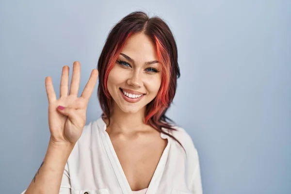 Junge Kaukasische Frau Trägt Legeres Weißes Hemd Über Isoliertem Hintergrund — Stockfoto