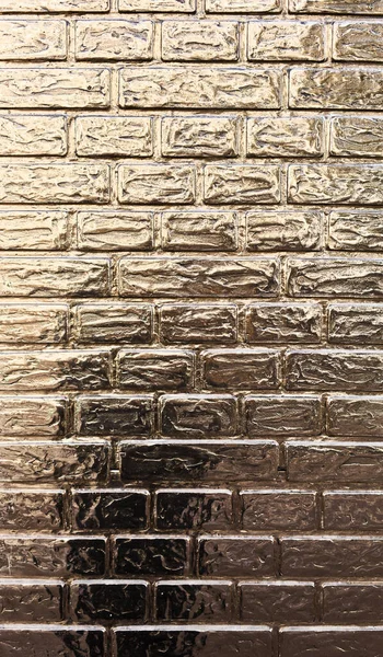 Textura Uma Parede Tijolo Dourada — Fotografia de Stock
